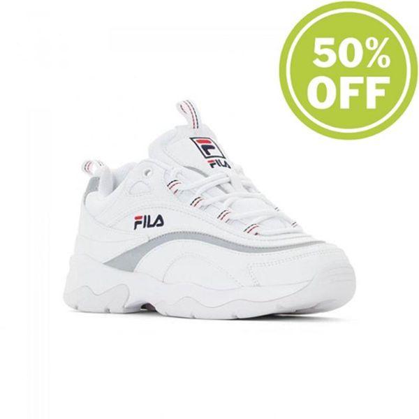 Zapatillas Fila Mujer Blancas / Plateadas - Ray Low Wmn - España 351482QBT